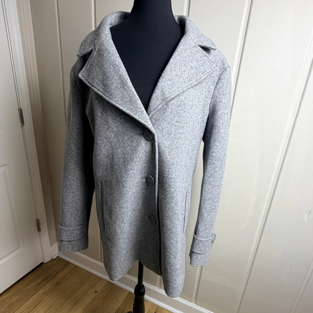 Kenneth Cole New York Mens XXL Gray Button Front Peacoat Jacket Coat